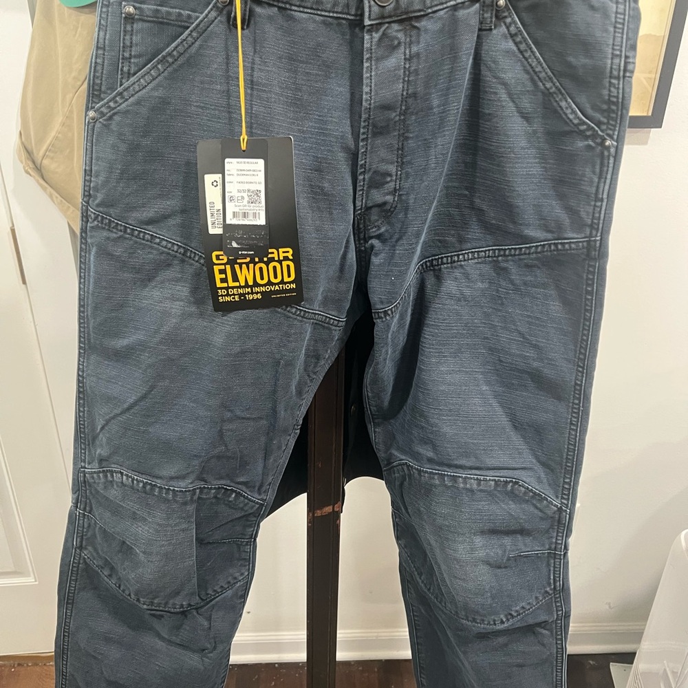 G-Star Elwood 3D Unlimited Denim Jeans 32x32 Duckman Ecru Faded Bornite NWT